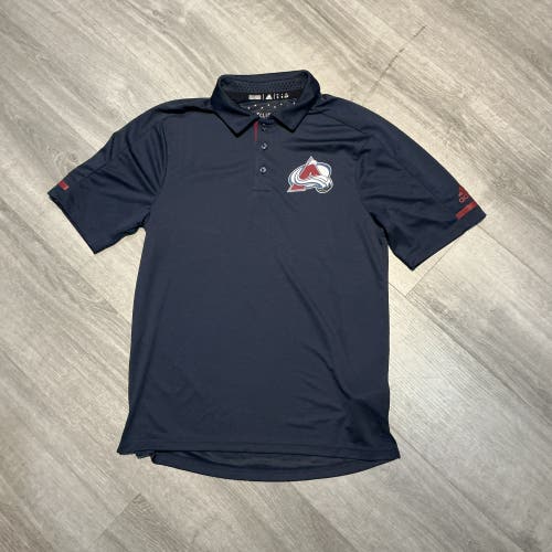 New Navy Adidas Colorado Avalanche Men’s Medium Golf Polo