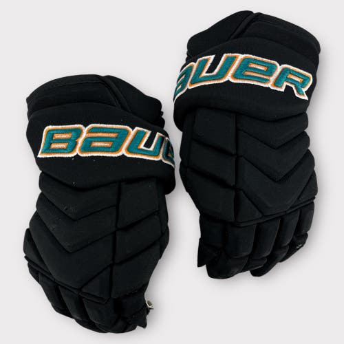 Pro Stock Used 14" Bauer Supreme TotalOne NXG San Jose Sharks Hockey Gloves