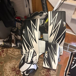 Goalie pads and blocker and glove