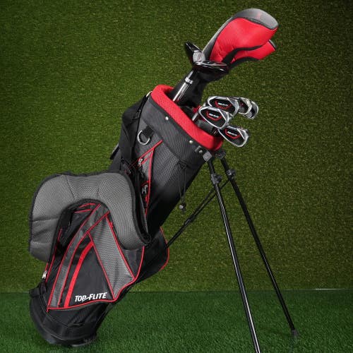 Top Flite Stainless Men's 13pc. Hybrid Golf Set LH, Stand Bag ~ NICE!!
