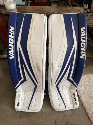 35" Vaughn SLR3 Pro Goalie Leg Pads Blue/White