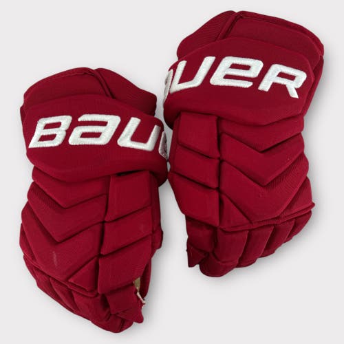 Pro Stock Used 14" Bauer Supreme TotalOne NXG Carolina Hurricanes Hockey Gloves