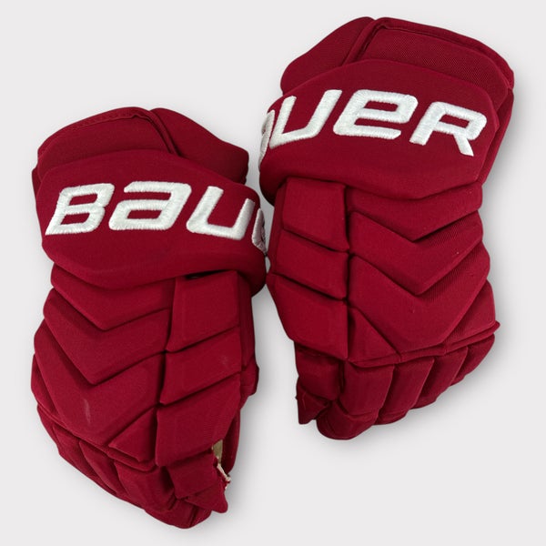 Pro Stock Used 14" Bauer Supreme TotalOne NXG Carolina Hurricanes Hockey Gloves