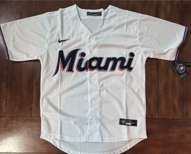 Miami Marlins Nike Baseball MLB White Jersey Adult Small NWT