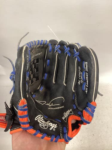 Used Rawlings JACOB DEGROM BB/SB Glove RH Throw Black And Orange 10" 11851-S000046118