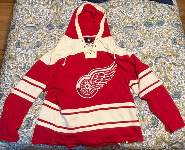 Adult Unisex XL 47 Brand Detroit Red wings Drawstring Sweatshirt (Used)