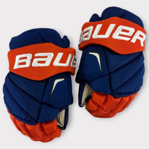Pro Stock Used 14" Bauer Vapor APX 2 New York Islanders Hockey Gloves