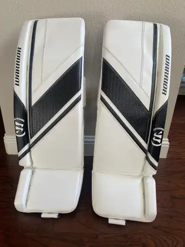 33"+1.5" Senior Warrior Ritual G6 E+ Goalie Leg Pads White/Black *Read Full Description*