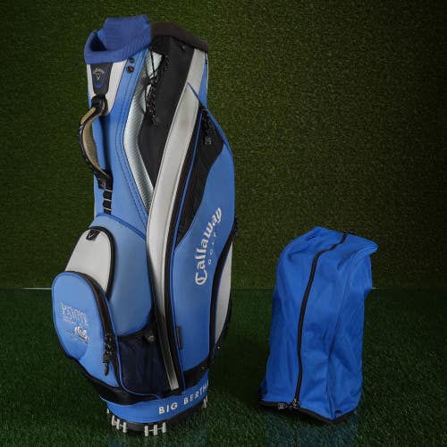 Callaway Big Bertha Cart Golf Bag Blue/White 6-Way w/ Rain Hood ~ Custom!