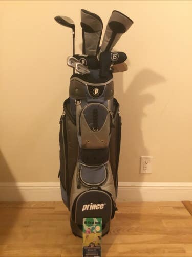 Prince Power Ring Full Set D, 3W, 5W, 4H, 5-PW-SW, Putter & Bag Needs New Grips