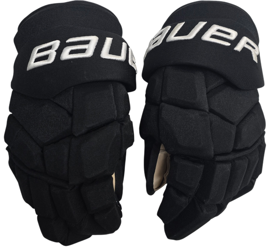 Bauer Supreme Mach Pro Stock Custom Black Hockey Gloves 15" NHL Used LIC (15193)