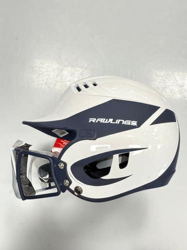 Used Rawlings 6 7/8-7 5/8 Batting Helmet w/Mask Navy Blue One Size 11860-S000307944