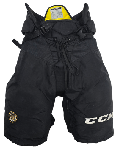 CCM HPTK Pro Stock Hockey Pants Large Bruins Black NHL Used (15232)