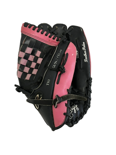 Used Rawlings FP22SB RH Throw Fastpitch Gloves Black And Pink 12" 11692-S000150031