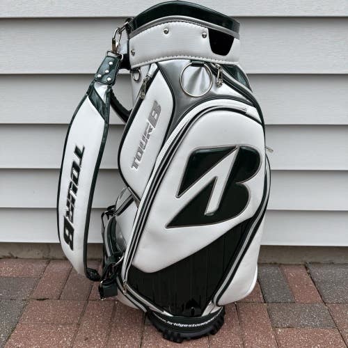 2019 Bridgestone Tour B Masters Golf Staff Bag White Green Tour Caddy Limited
