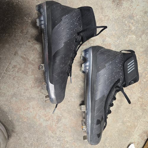 Black Men's Size M 7.5 (W 8.5) Adult Under Armour High Top Metal (Used)