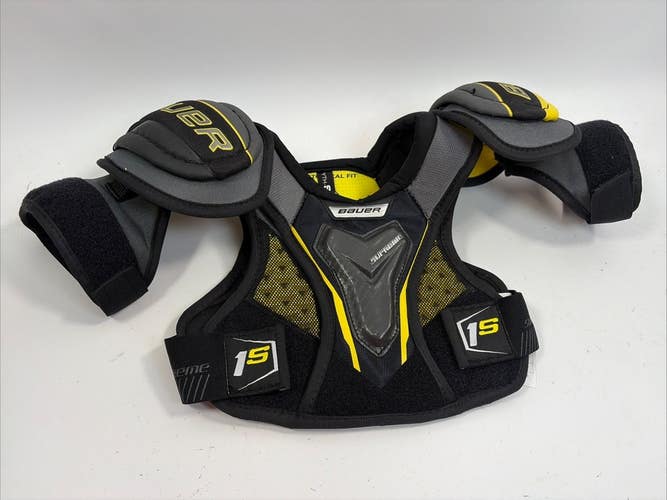 Bauer Supreme 1S Ice Hockey Shoulder Pads, Youth Small, Black/Yellow