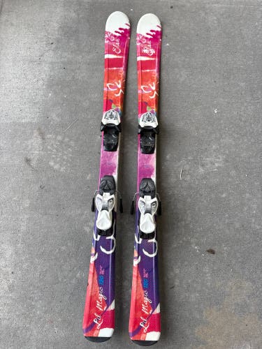 Kid's Elan Lil Magic 120 cm Skis With Marker 4.5 Bindings (Used)