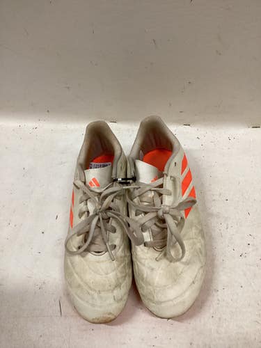 Used Adidas Soccer Cleats White And Orange Junior 03 11725-S000501114