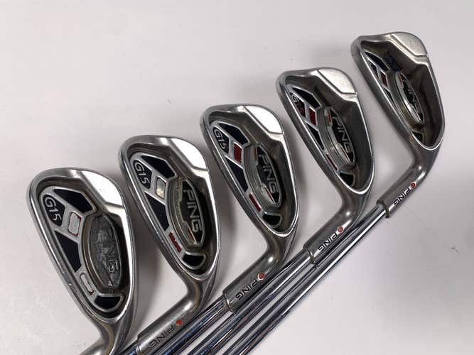 Ping G15 Iron Set 6-PW Red Dot 1* Flat AWT Regular Steel Mens RH Midsize Grips