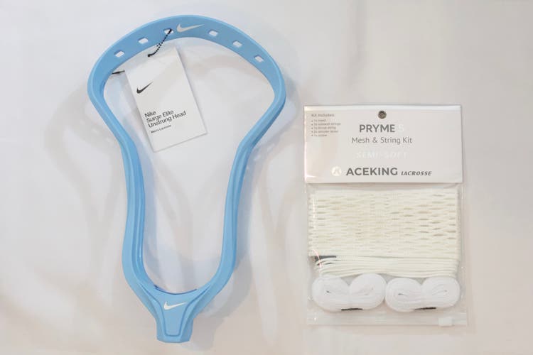 NEW Nike Unstrung Surge Elite Head Uni Blue W/ Semi Soft White Mesh String Kit