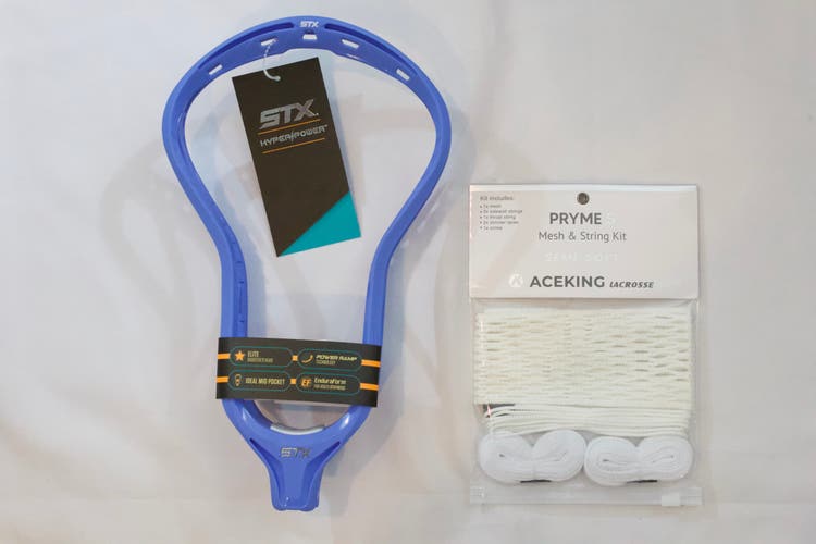 NEW STX Unstrung Hyper Power Columbia Blue Head W/ Semi Soft White Mesh String Kit