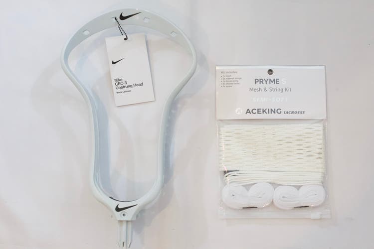 NEW Nike Unstrung CEO3 Head White W/Semi Soft White Mesh String Kit
