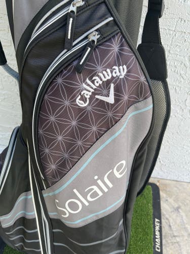 Women's Like New Callaway Bag Solaire Golf Bag 6 Dividers Black/Gray/Blue