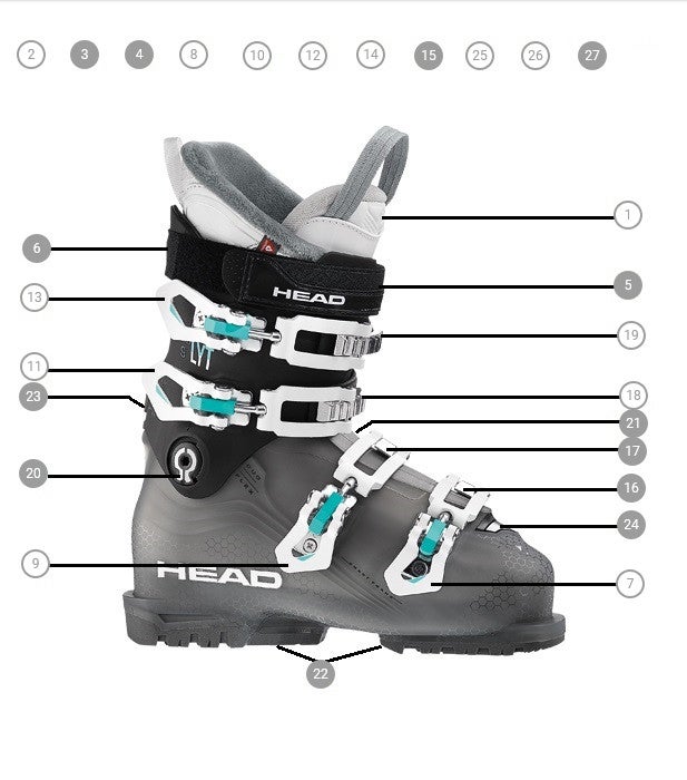 NEW 2026 Head Edge LYT ski boots men's XR black/blue Flex 80 US 8