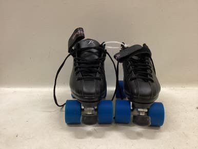 Used Riedell CAYMAN Senior Roller Quad Skates Black Senior 8 11725-S000501032