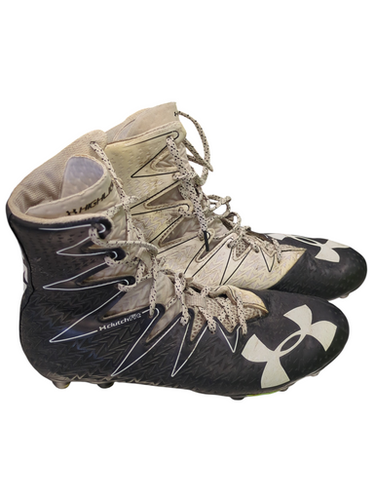 Used Under Armour Adult FB Cleats Black And White Senior 9 11862-S000093881