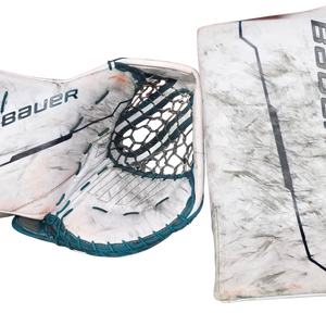 Bauer Supreme Shadow Goalie Glove And Blocker Pro Stock Used NOV (15389)