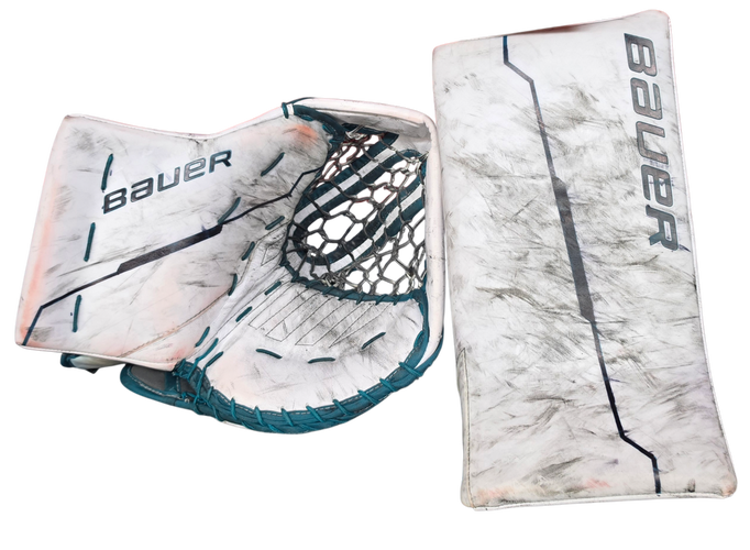 Bauer Supreme Shadow Goalie Glove And Blocker Pro Stock Used NOV (15389)