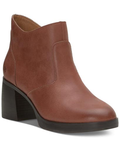 Lucky Brand Quinlee Boot Women's 5 Brown Leather Round Toe Ankle Bootie JOBB1104
