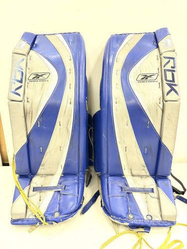 Used Reebok PREMIER SENIOR 2 Goalie Leg Pads Senior Navy Blue 34" 11860-S000308043