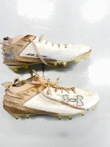 Used Under Armour Adult FB Cleats White Senior 9 11860-S000308006