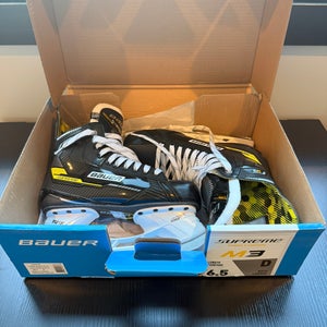 Black/Yellow 2022 Bauer Supreme M3 Hockey Skates Regular Width 6.5 (New)
