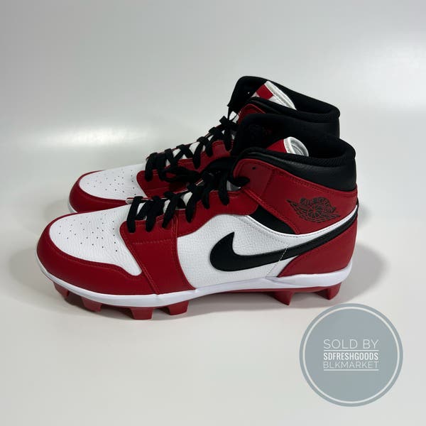 Nike Air Jordan 1 Retro MCS Baseball Cleats Chicago Red AV5354-611  Size 12 Air Jordan 1 Retro MCS  main image 4