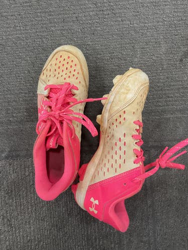 Used Under Armour LEADOFF BB/SB Cleats Pink Junior 05.5 11614-S000235433