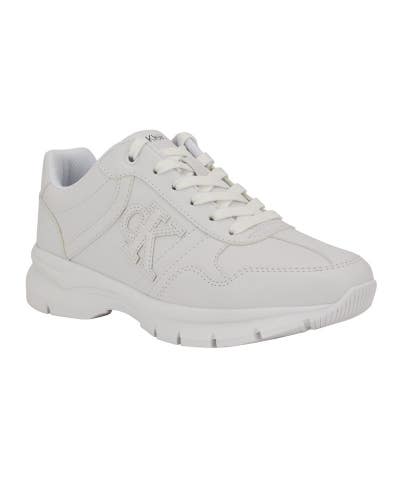 Calvin Klein Caius Sneakers Women's US 8.5 White CK Logo Casual Shoes HTAT905