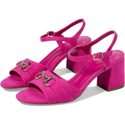 Anne Klein Rem Sandals Women's US 6.5M Fuschia Ankle Strap Block Heel HTAT897