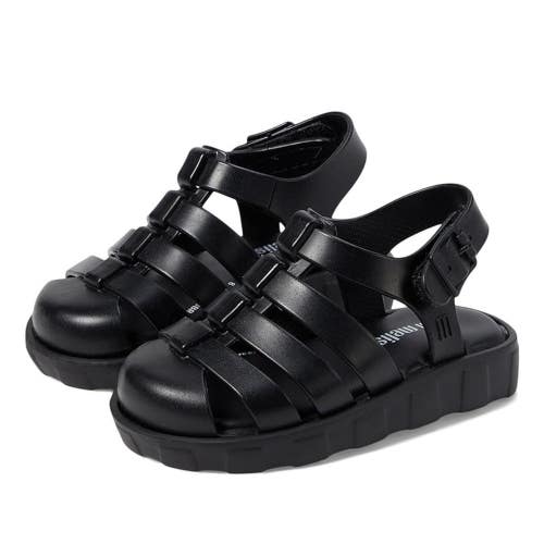 Mini Melissa Megan BB Sandals Girls US 11 M Black Round Toe Fisherman HTAT1120