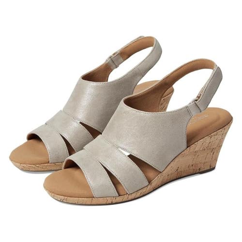 Rockport Briah CJ4799 Sandals Women's US 5 B Taupe Metallic Wedge Heel HTAT1110