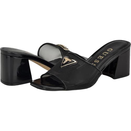 Guess Gable Sandals Women's US 7 M Black Square Toe Slip-On Block Heel HTAT1057