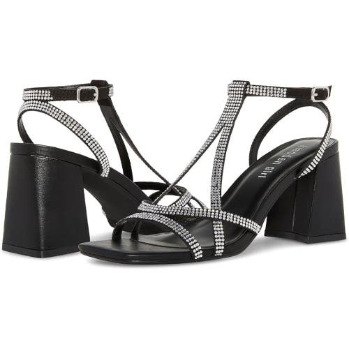 Madden Girl Mooree Dress Sandals Womens 7.5 M Black Ankle Strap Strappy HTAT1101
