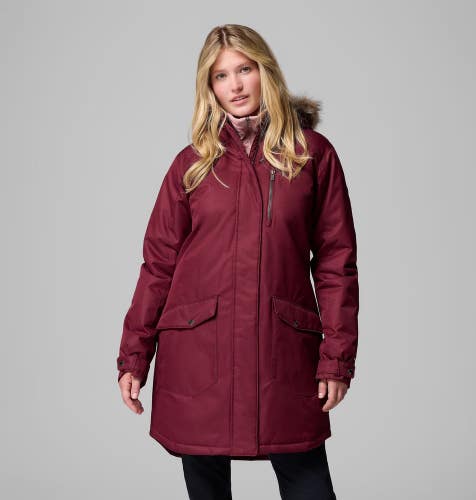 Columbia Suttle Mountain Parka Jacket Women's 2XL Rich Wine Insulated JZZ1317
