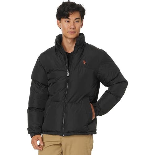 U.S. Polo Assn. Big Channel Puffer Jacket Men's Large Black Full Zip DDR3179