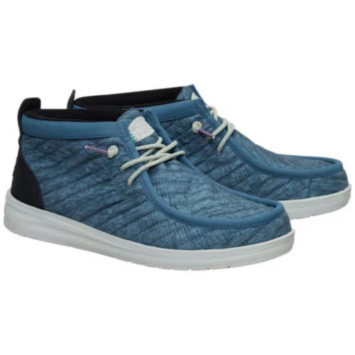 Hey Dude Wally Mid Gripr Washed Quilt 44295-4YH Men 12 Blue Casual Shoes POSH046