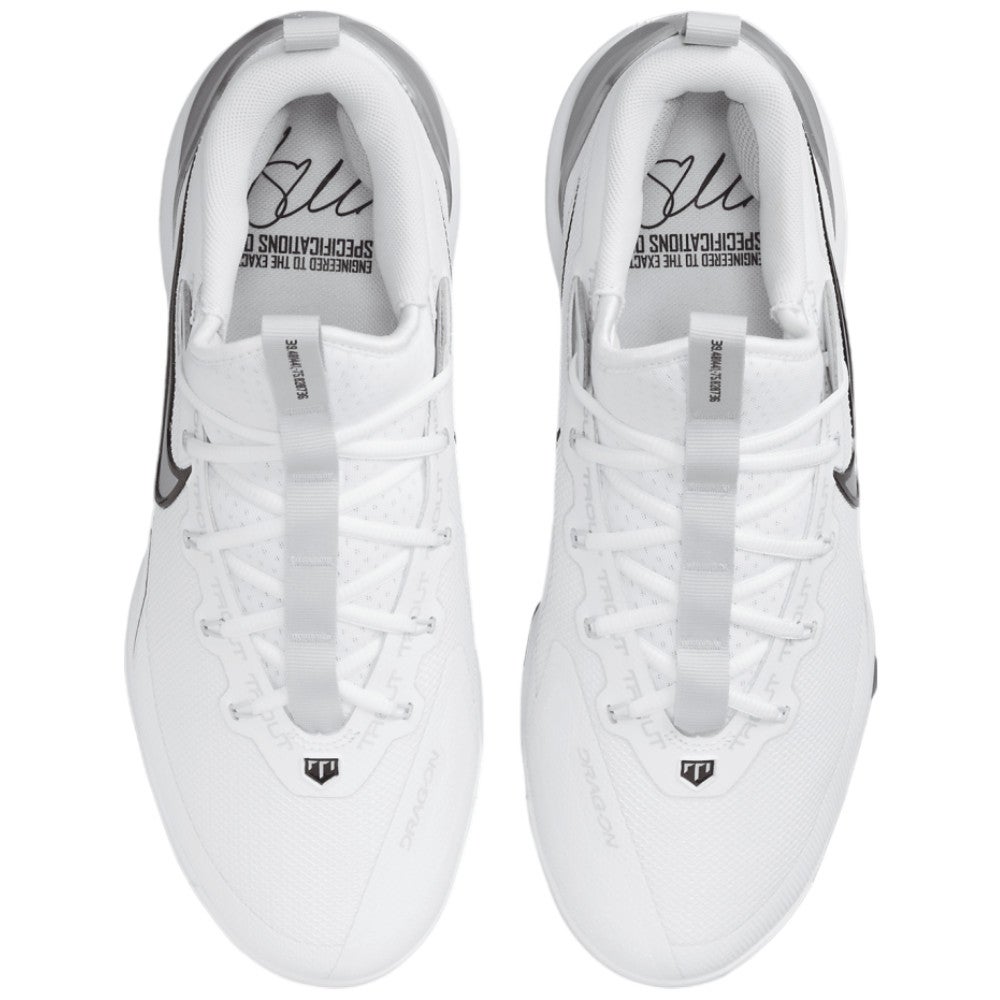 Nike Force Trout 9 Elite MCS FZ0884-102 Mens White Silver Baseball Cleats LIQ542 Nike Mens Force Zoom Trout 9 Elite Rubber Molded Baseball Cleats main image 3