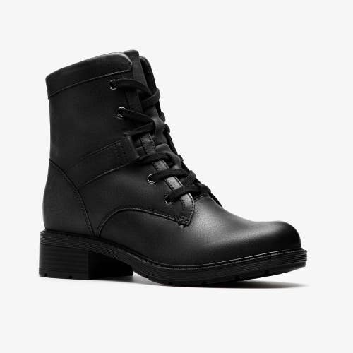 Clarks Hearth Parker 26184131 Boots Women 10B Black Leather Lace Up Ankle LIQ596